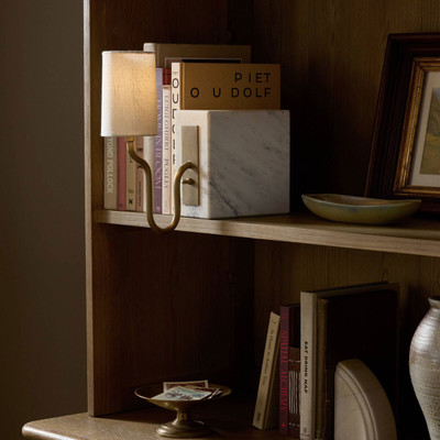 Amber Lewis x Four Hands Calla Bookshelf Lamp - White Marble