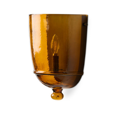 Amber Lewis x Four Hands Cerie Sconce - Amber Hammered Glass