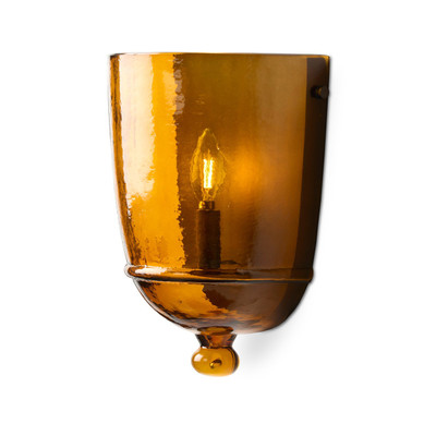 Amber Lewis x Four Hands Cerie Sconce - Amber Hammered Glass