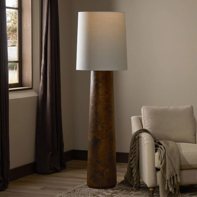 Amber Lewis x Four Hands Daxton Floor Lamp - Dark Brown Mappa Burl