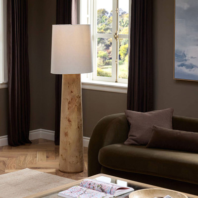 Amber Lewis x Four Hands Daxton Floor Lamp - Light Mappa Burl