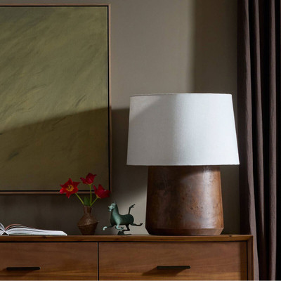Amber Lewis x Four Hands Daxton Table Lamp - Dark Brown Mappa Burl