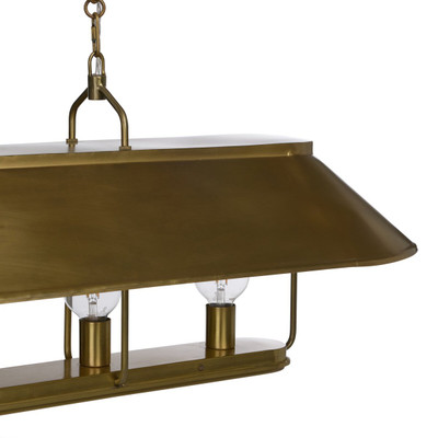 Amber Lewis x Four Hands Germain Linear Chandelier - Raw Brass Steel