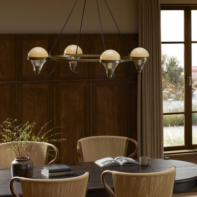 Amber Lewis x Four Hands Hockley Chandelier - Cream Glass
