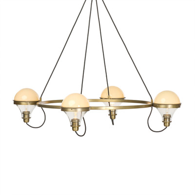 Amber Lewis x Four Hands Hockley Chandelier - Cream Glass