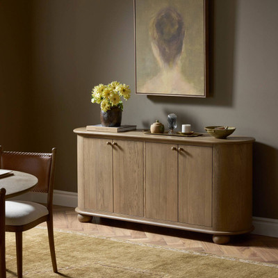 Amber Lewis x Four Hands Makai 4 Door Sideboard - Light Wash Oak