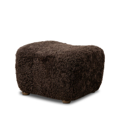 Amber Lewis x Four Hands Oslo Ottoman - Cocoa Shearling