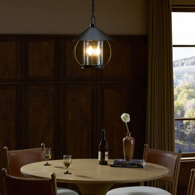 Amber Lewis x Four Hands Secco Pendant - Matte Black Cast Aluminum