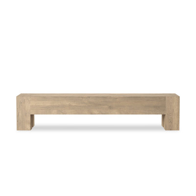 Four Hands Abaso Large Accent Bench - Whitewash Rustic Wormwood Oak