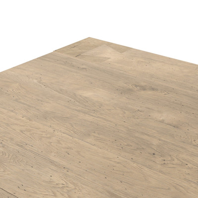 Four Hands Abaso Small Square Coffee Table - Whitewash Rustic Wormwood Oak