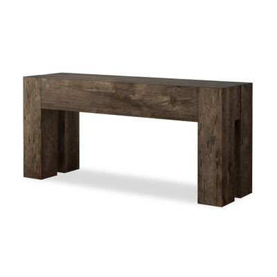 Four Hands Abaso Small Console Table - Ebony Rustic Wormwood Oak