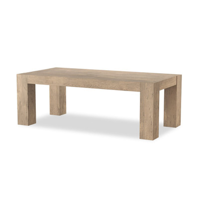 Four Hands Abaso Dining Table 86" - Whitewash Rustic Wormwood Oak