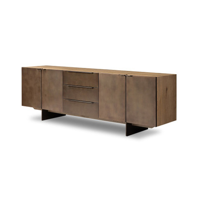 Four Hands Aberdeen Media Console - Aged Smoked Oak Veneer