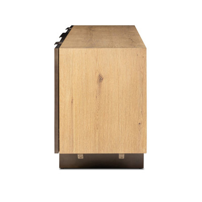 Four Hands Aberdeen Media Console - Aged Smoked Oak Veneer