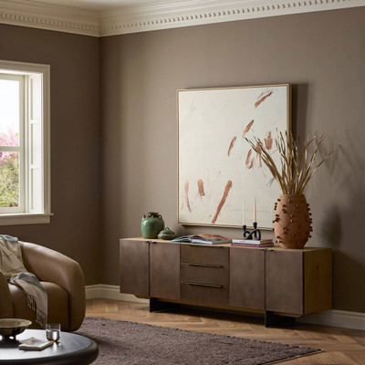 Four Hands Aberdeen Media Console - Aged Smoked Oak Veneer