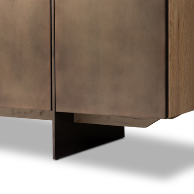 Four Hands Aberdeen Media Console - Aged Smoked Oak Veneer