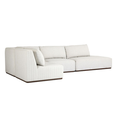 Four Hands Adler Outdoor 4PC Sectional - RAF Bumper Chaise - Amalfi Natural