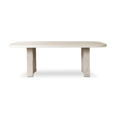 Four Hands Alessandro Outdoor Dining Table - 86" - Quarried Cream Concrete
