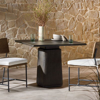 Four Hands Althea Outdoor Dining Table - 38" - Textured Bronze Aluminum