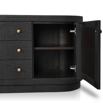 Four Hands Amelia Media Console - Black Linen