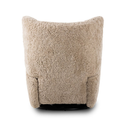 Four Hands Amelie Swivel Recliner - Beige Shearling