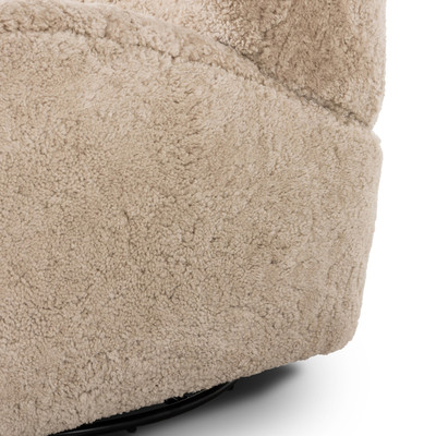 Four Hands Amelie Swivel Recliner - Beige Shearling