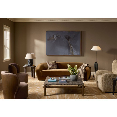 Four Hands Amelie Swivel Recliner - Beige Shearling