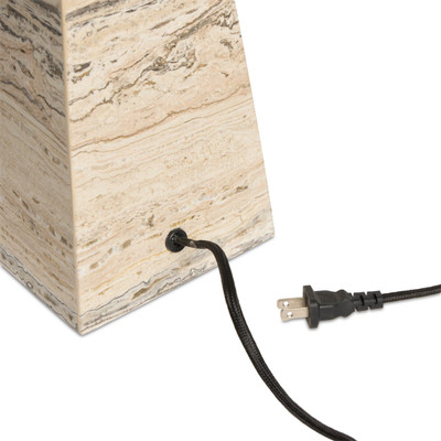 Four Hands Andros Table Lamp - White Travertine