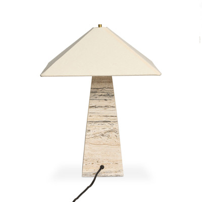 Four Hands Andros Table Lamp - White Travertine