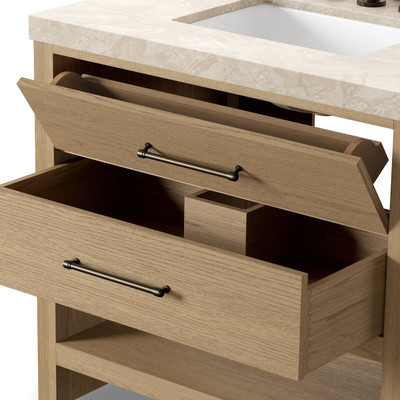 Four Hands Anthem Single Vanity - Satin Light Wash Oak