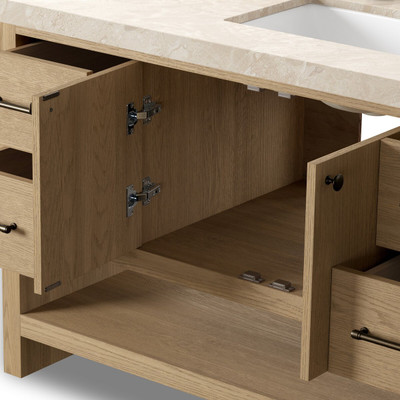 Four Hands Anthem Single Wide Vanity - Satin Light Wash Oak
