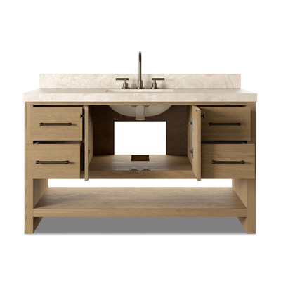 Four Hands Anthem Single Wide Vanity - Satin Light Wash Oak