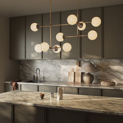 Four Hands Armstrong Small Linear Chandelier - Heritage Bronze Brass