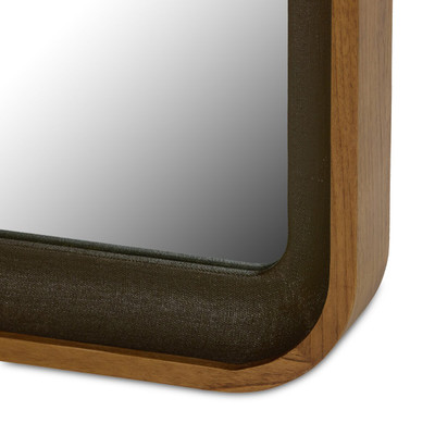 Four Hands Arno Grand Floor Mirror - Dark Green Lacquered Linen