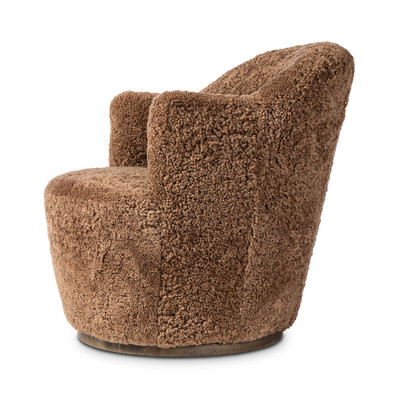 Four Hands Aurora Swivel Chair - Amber Shearling