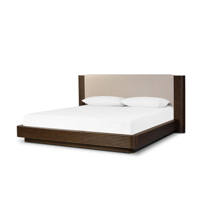 Four Hands Benny Upholstered Bed - Spiced Oak - Queen
