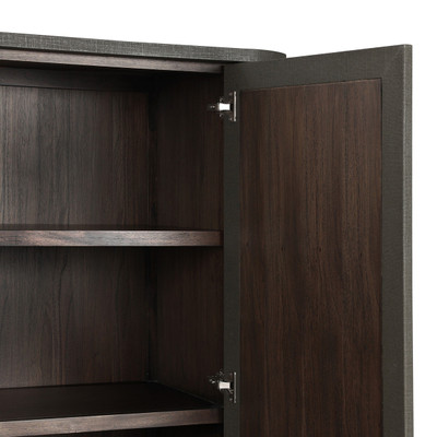 Four Hands Berlin Cabinet - Dark Green Lacquered Linen