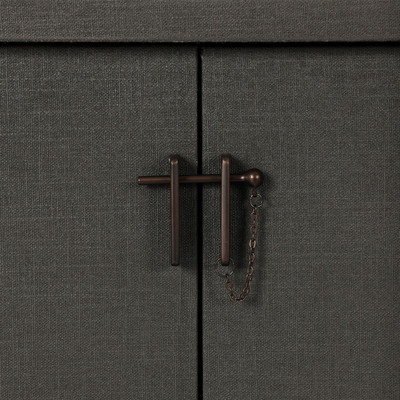 Four Hands Berlin Media Console - Dark Green Lacquered Linen
