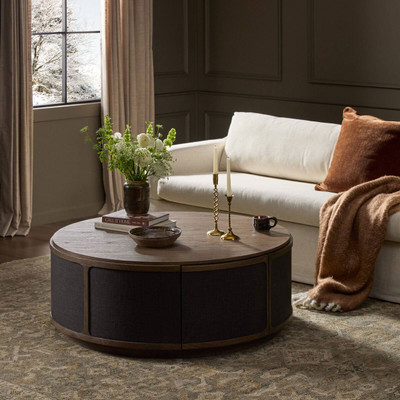 Four Hands Bertie Coffee Table - Black Linen