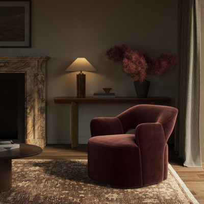 Four Hands Blythe Swivel Chair - Surrey Plum