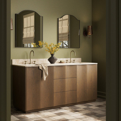 Four Hands Brookhurst Double Vanity - Satin Drifted Oak