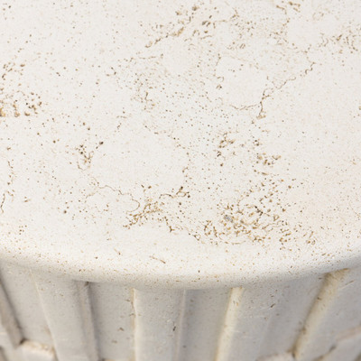 Four Hands Callisto Outdoor End Table - Aged White Concrete