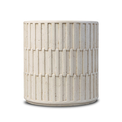 Four Hands Callisto Outdoor End Table - Aged White Concrete