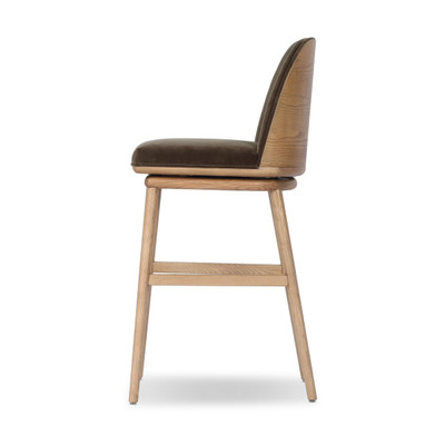 Four Hands Camden Swivel Stool - Surrey Mink - Bar