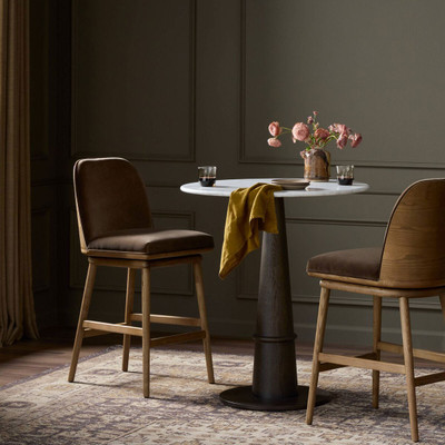 Four Hands Camden Swivel Stool - Surrey Mink - Counter