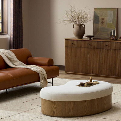 Four Hands Celeste Cocktail Ottoman - Crypton Nomad Snow