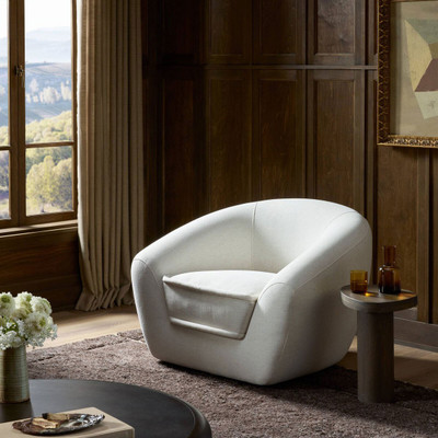 Four Hands Chantal Swivel Club Chair - Crypton Nomad Snow