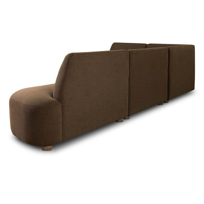 Four Hands Clemence Dining Banquette L Shape 127" - Crypton Nomad Mushroom