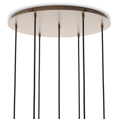 Four Hands Cluster 7 Mix Chandelier - Heritage Bronze Brass - Organic Glass