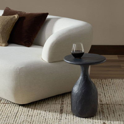 Four Hands Cora Nesting End Table - Short - Obsidian Concrete
